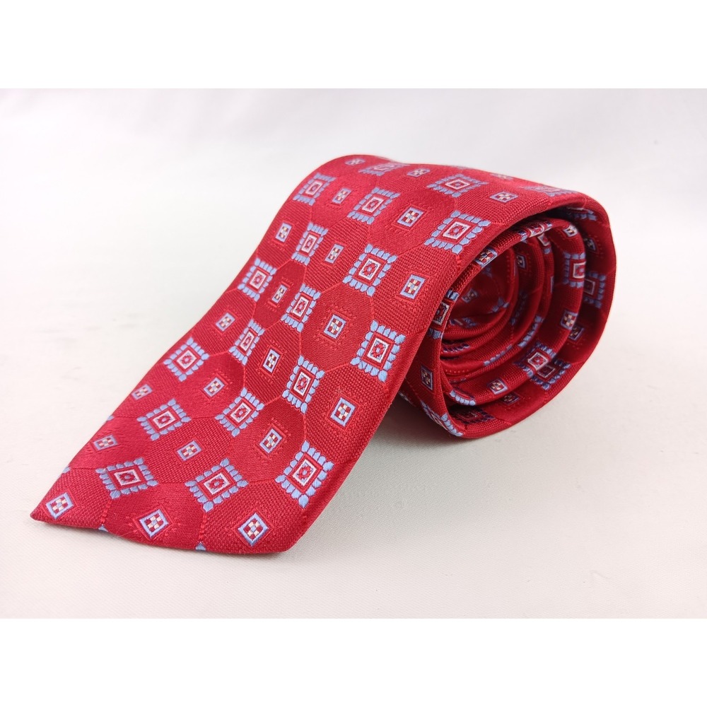 Pronto Uomo 100% Silk Tie 60"‎ x4" Necktie Red Blue